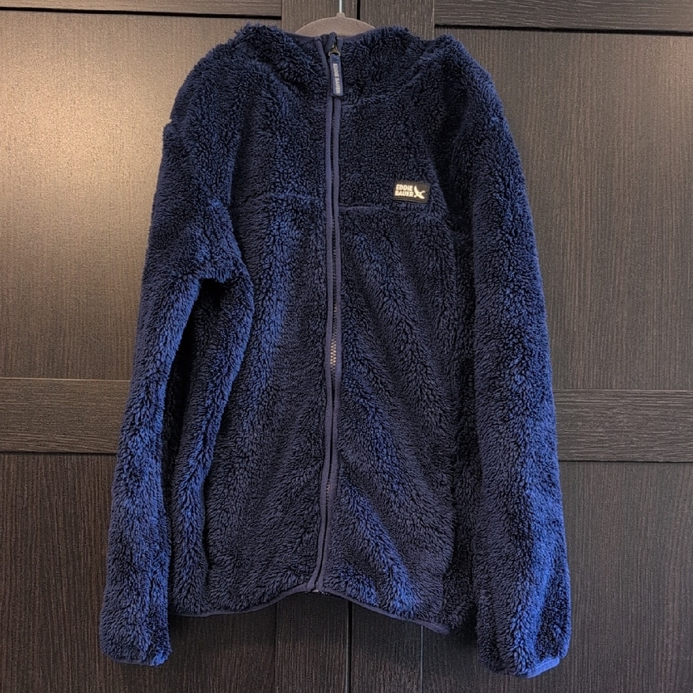 Eddie Bauer Deep Navy Blue Fleece Jacket Size 14